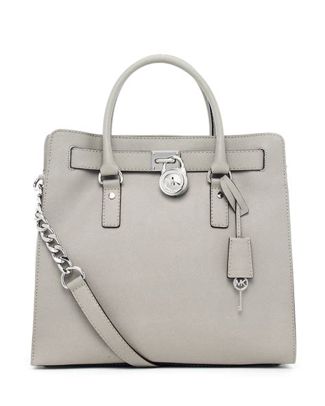 michael kors hamilton large tote pearl gray|Michael Kors nouveau Hamilton.